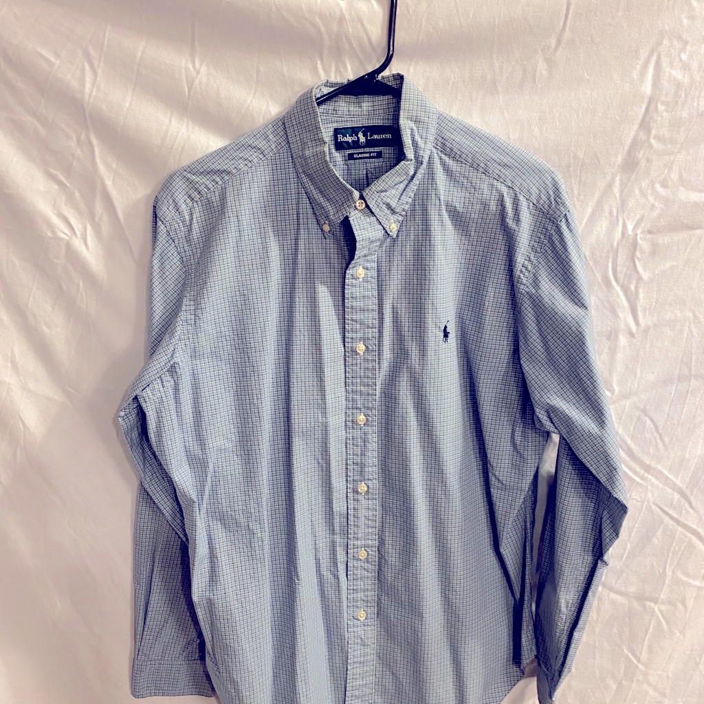 Polo, Men’s Lg, Classic Oxford Plaid